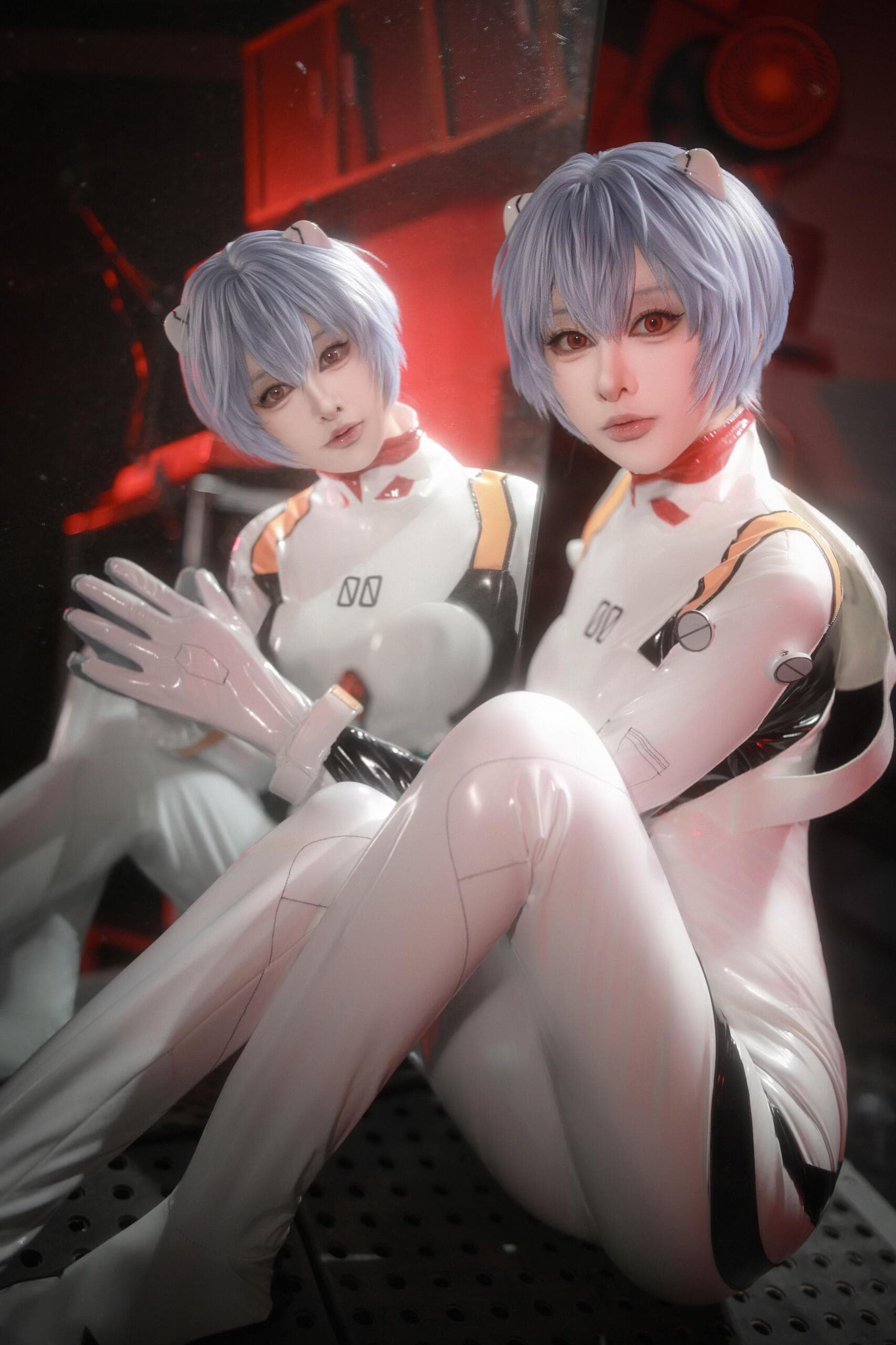 rei ayanami in a library - 1