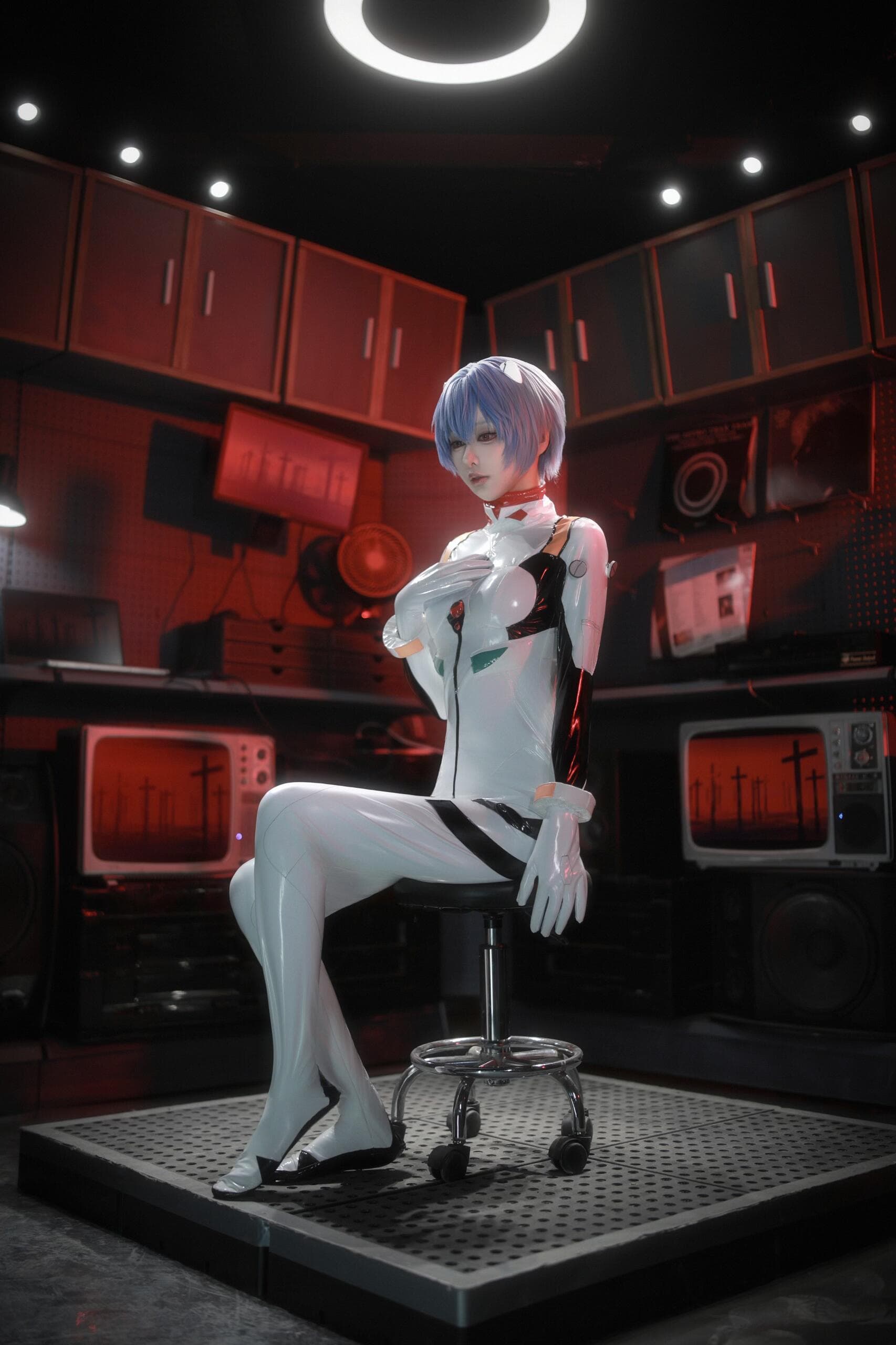 rei ayanami in a library - 5