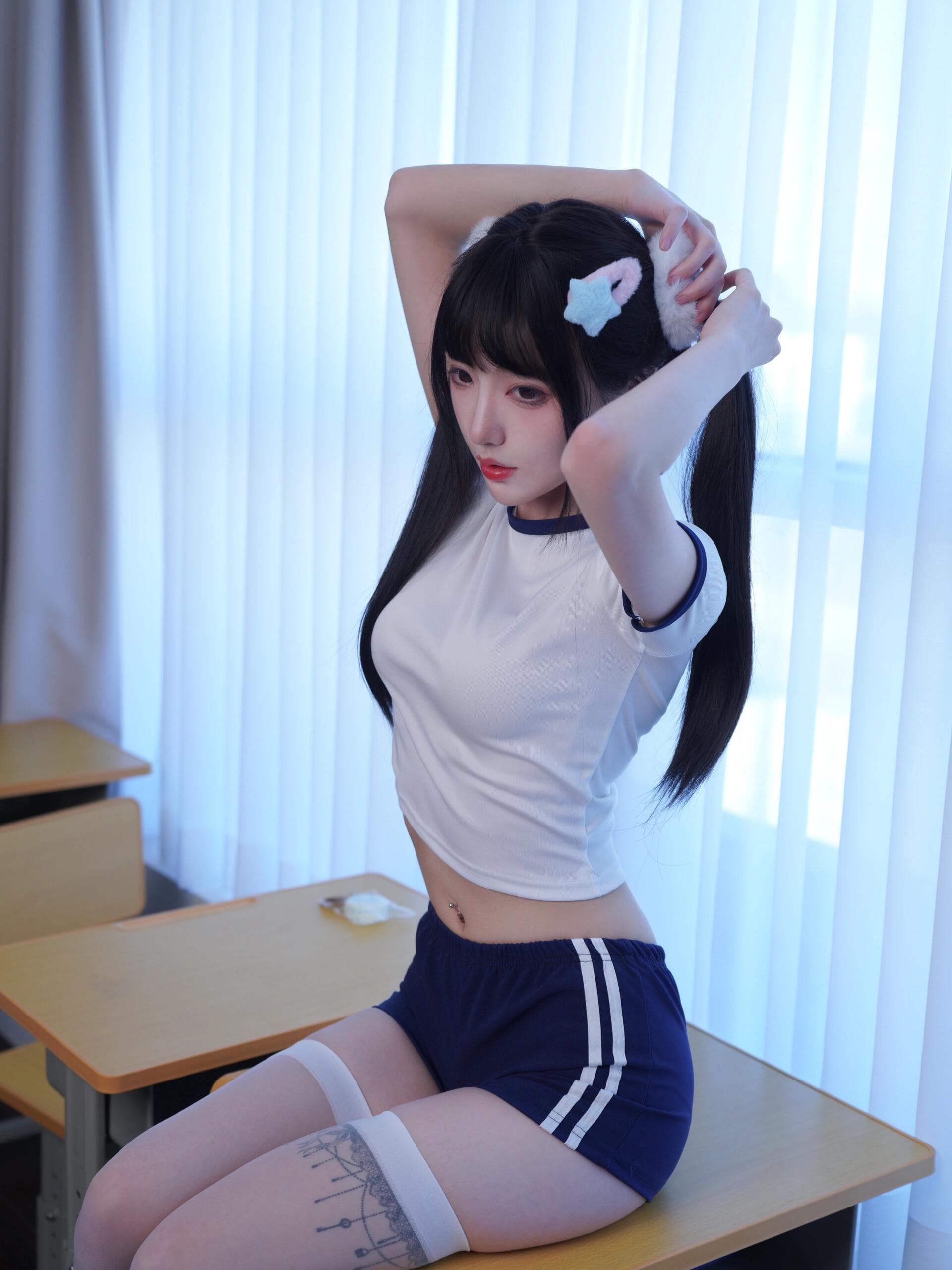 playing in my gym clothes - 3