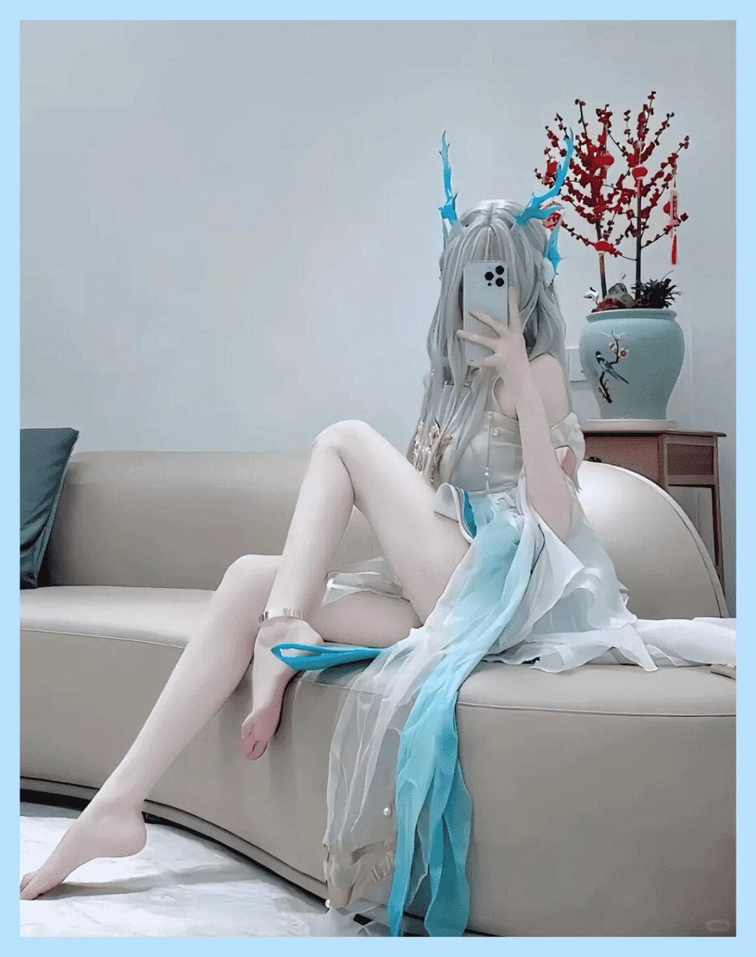 Elegant white thigh-highs hugging every curve... Xishi's beauty is impossible to resist ❤️‍🔥 - 2