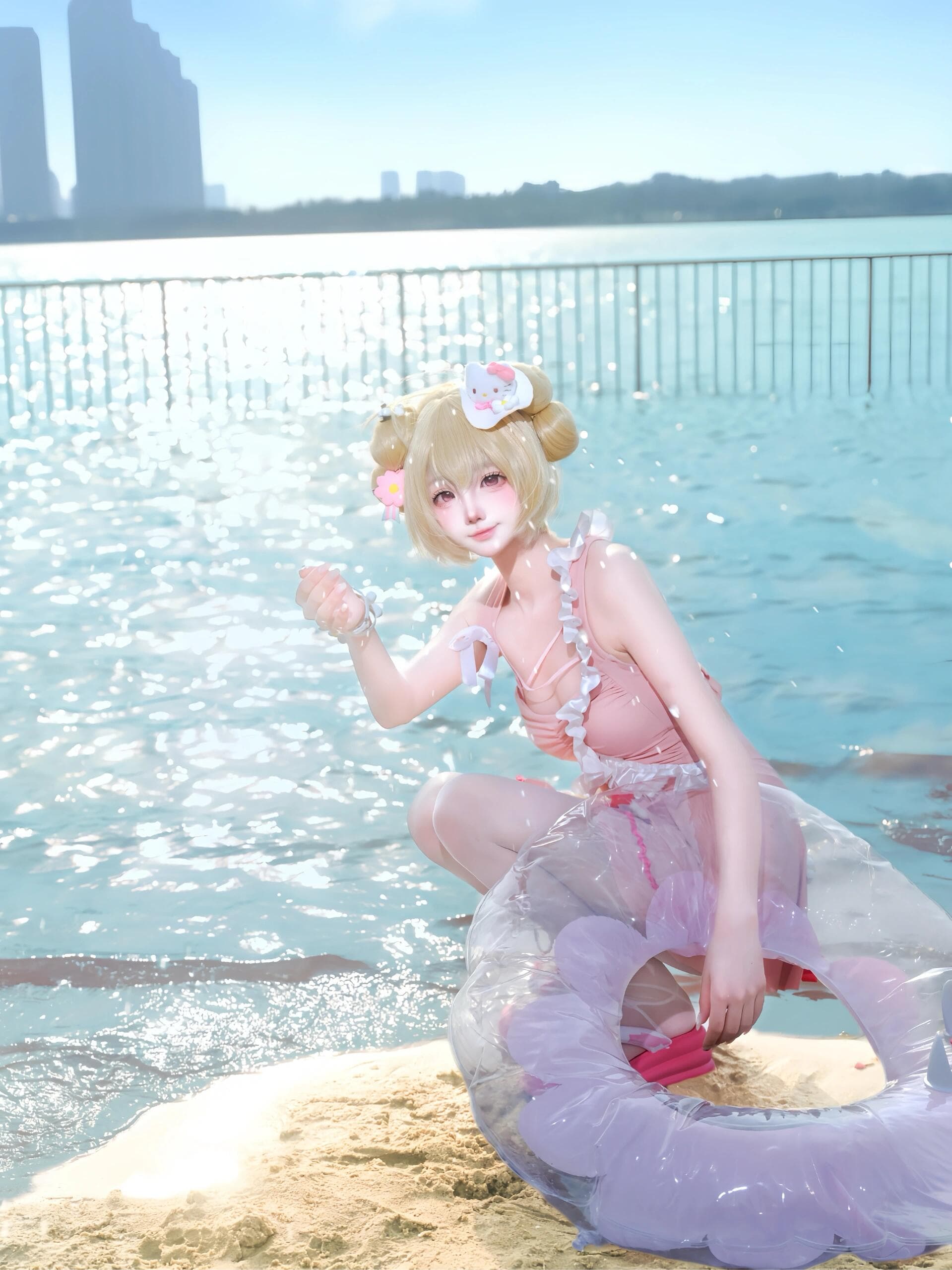 Xiaoqiao's white thigh-highs are pure temptation... Your eyes won't be able to look away 💞 - 3