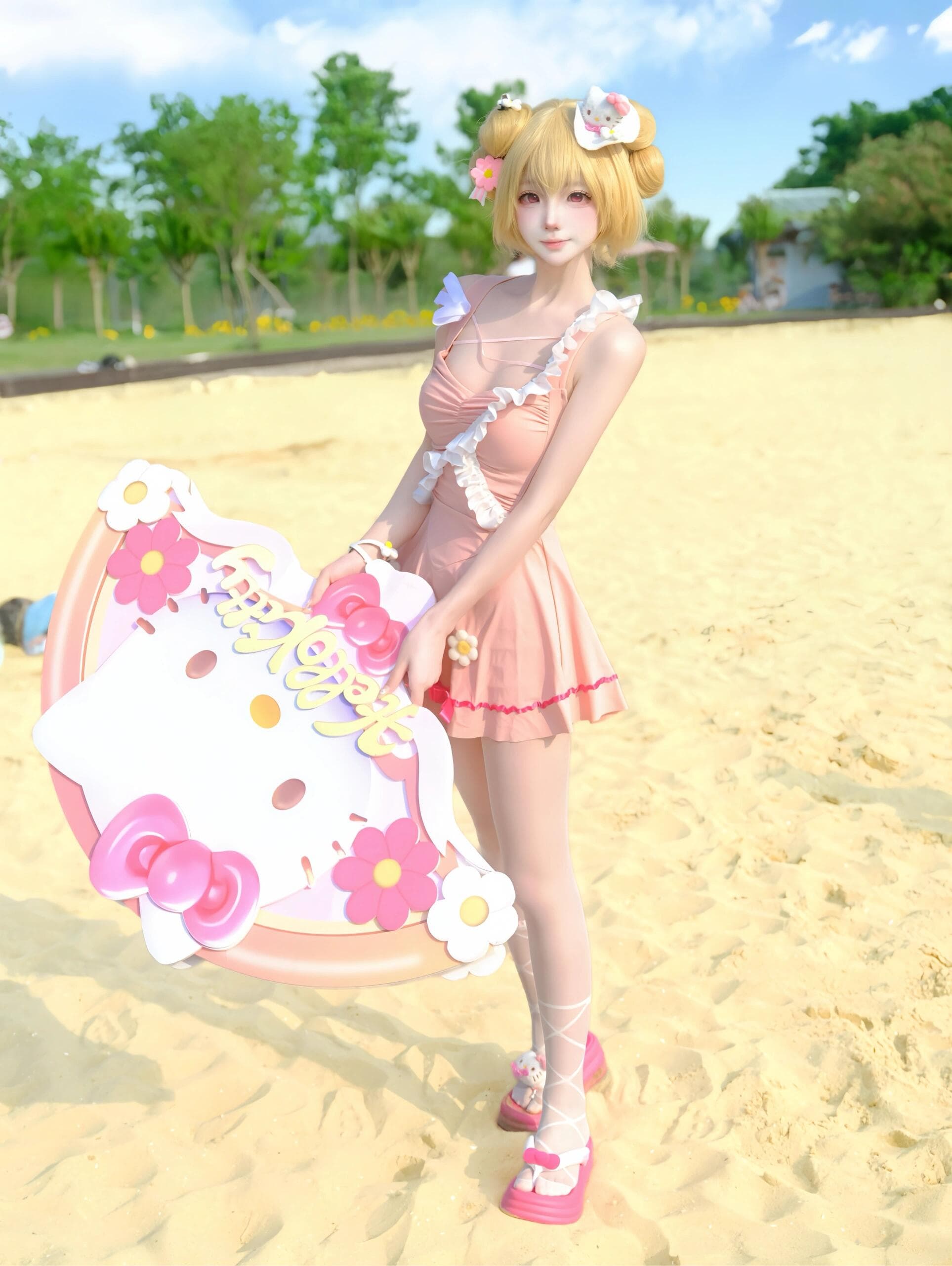 Xiaoqiao's white thigh-highs are pure temptation... Your eyes won't be able to look away 💞 - 6