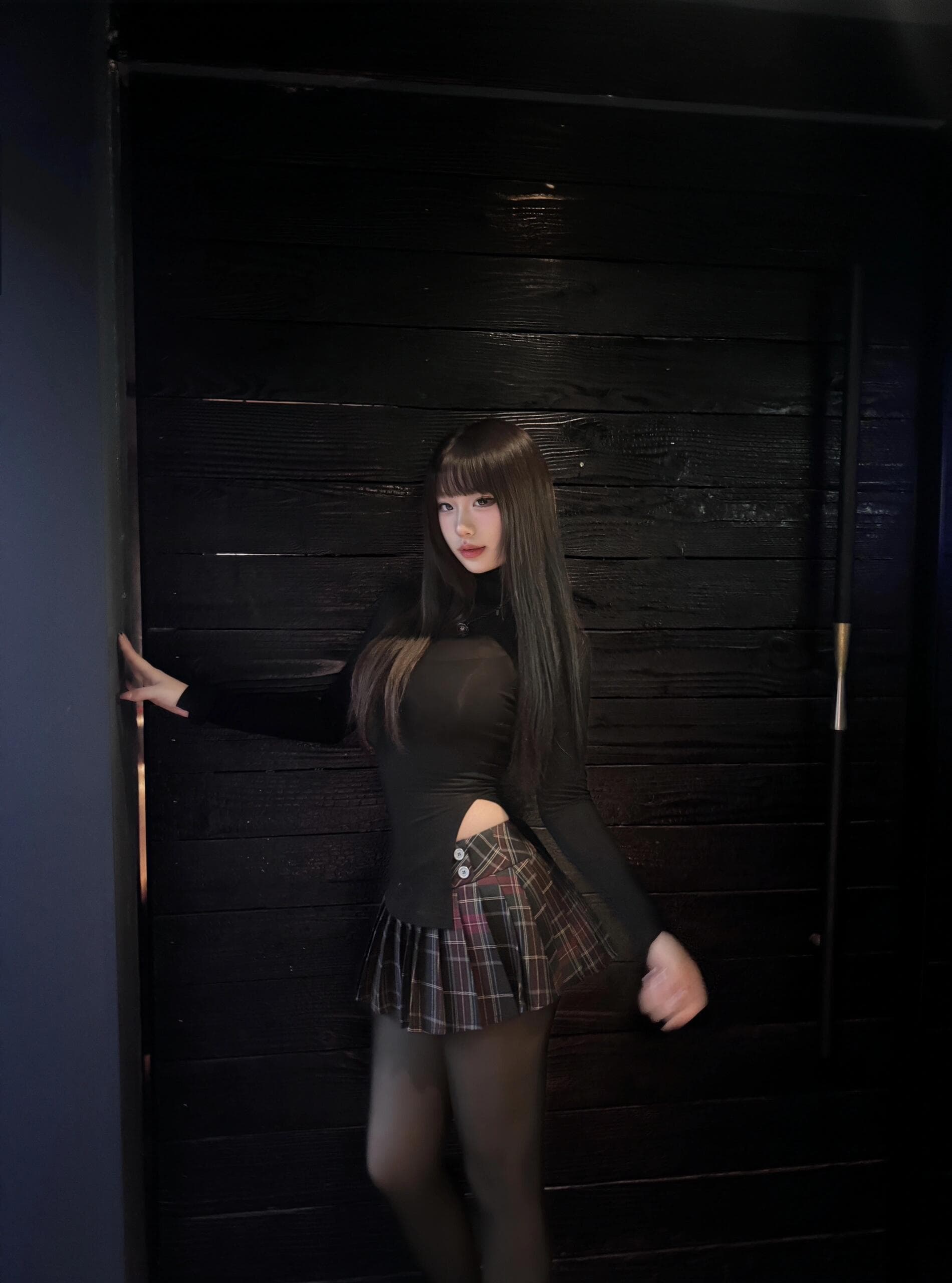Ravishing black dress with sleek full stockings that hug every breathtaking curve. Sophistication meets seduction in this captivating ensemble—a feast for the eyes that will leave you mesmerized! - 6