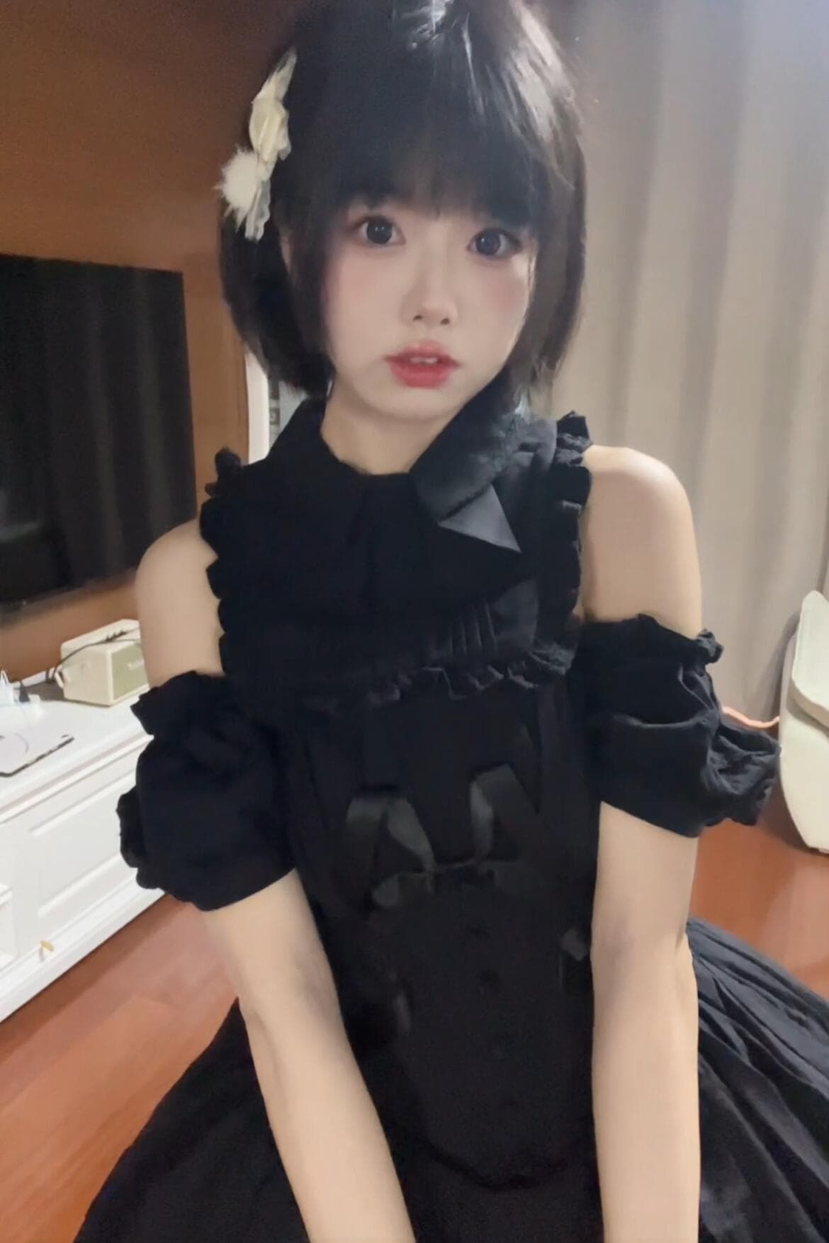 Breathtaking collection showcasing elegant black outfits with stunning thigh-high stockings. Each shot captures pure sophistication and allure—an absolute feast for the eyes! - 6