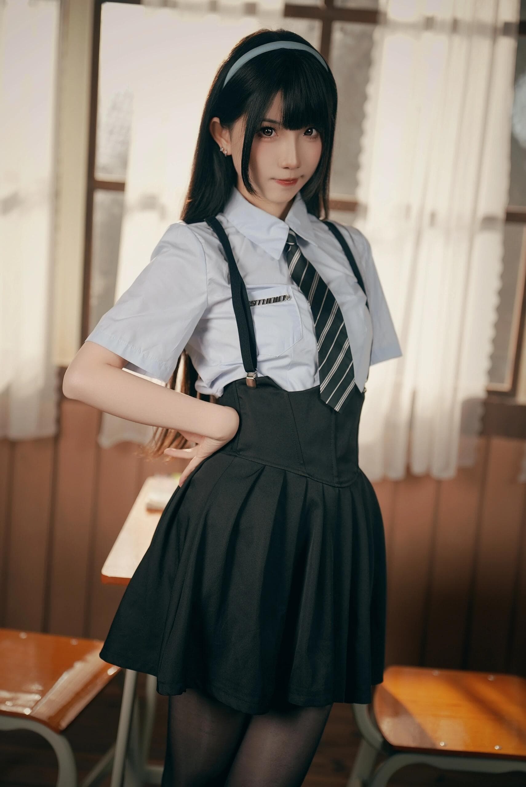 Stunning finale showcasing elegant black outfits with beautiful thigh-high stockings. Each pose radiates pure confidence and sophistication—absolutely captivating from every angle! - 3
