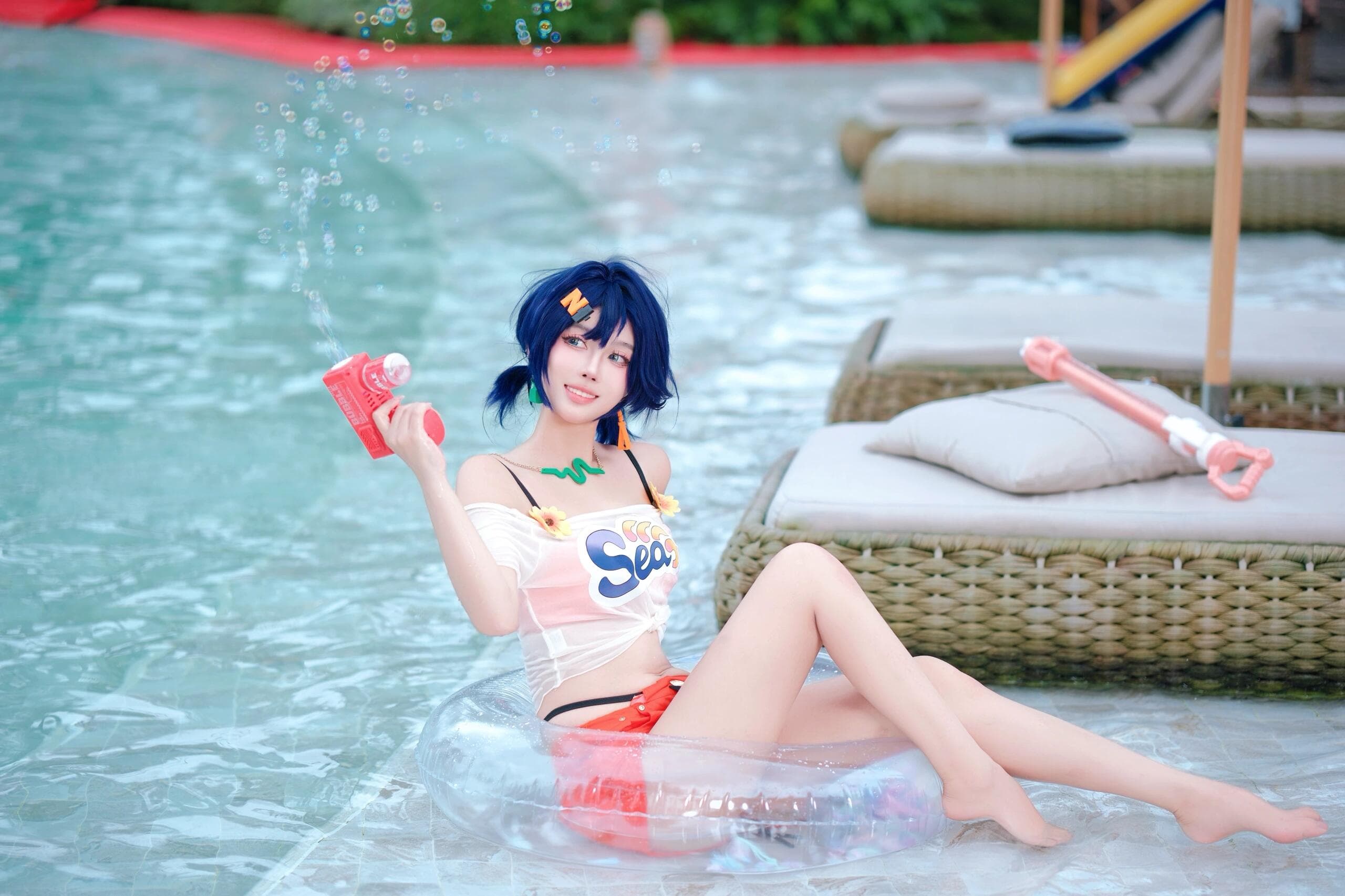 Mesmerizing Yixuan from Zenless Zone Zero in sleek black full-length stockings that hug every curve perfectly. Watch as these stunning hosiery accentuate her long, gorgeous legs from toe to thigh. Pure elegance meets seductive style that'll leave you breathless. - 2